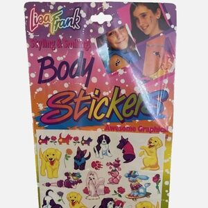 Vintage 1990's Lisa Frank DOGS CUTE Body Stickers Temporary Tattoos SEALED NEW